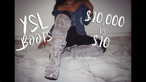 ysl rhinestone boots replica|How To DIY Designer Dupes YSL Crystal Boots! $10 .